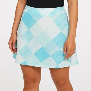 Puma Women’s Blue & White Plaid Golf Tennis Athletic Skort – Size XL